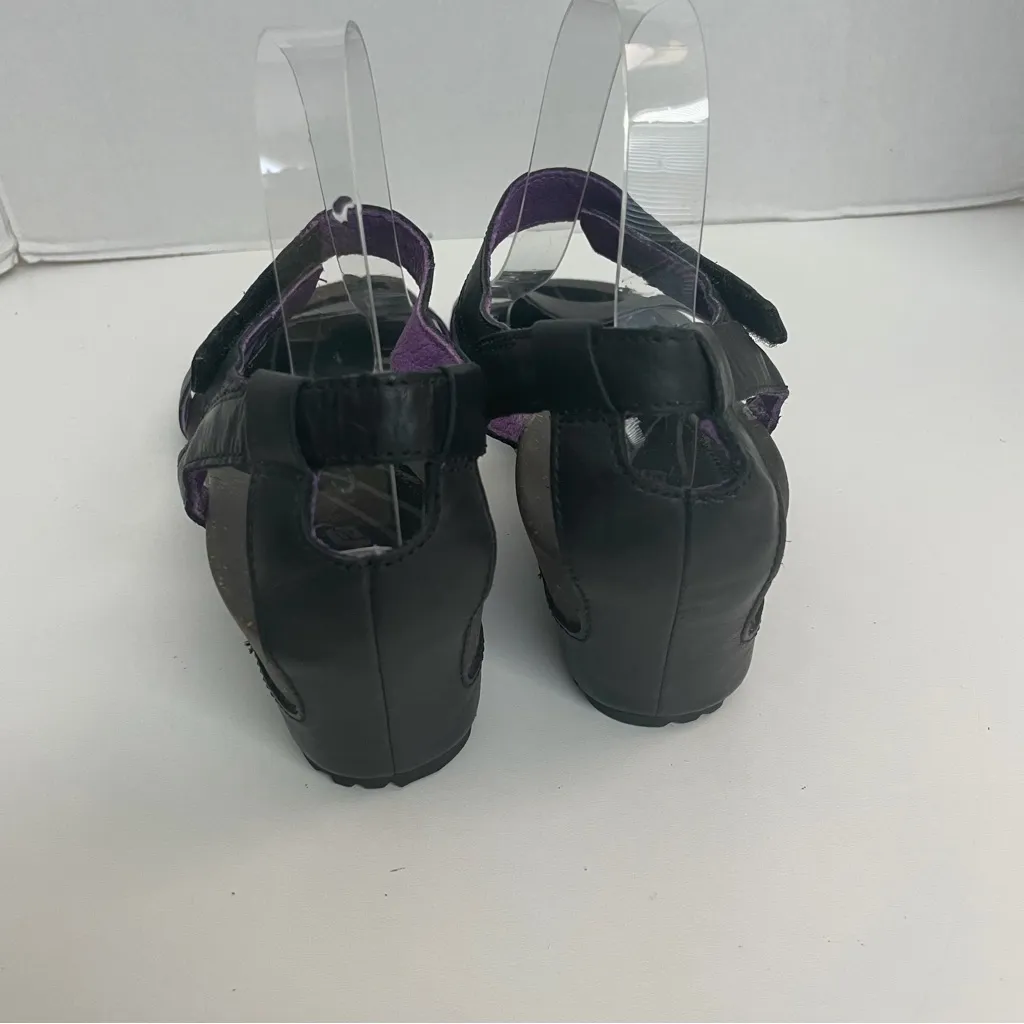 Teva Sandals Cabrillo Wedge Leather Ankle Strap Comfort Travel Black Grey Purple - Image 4