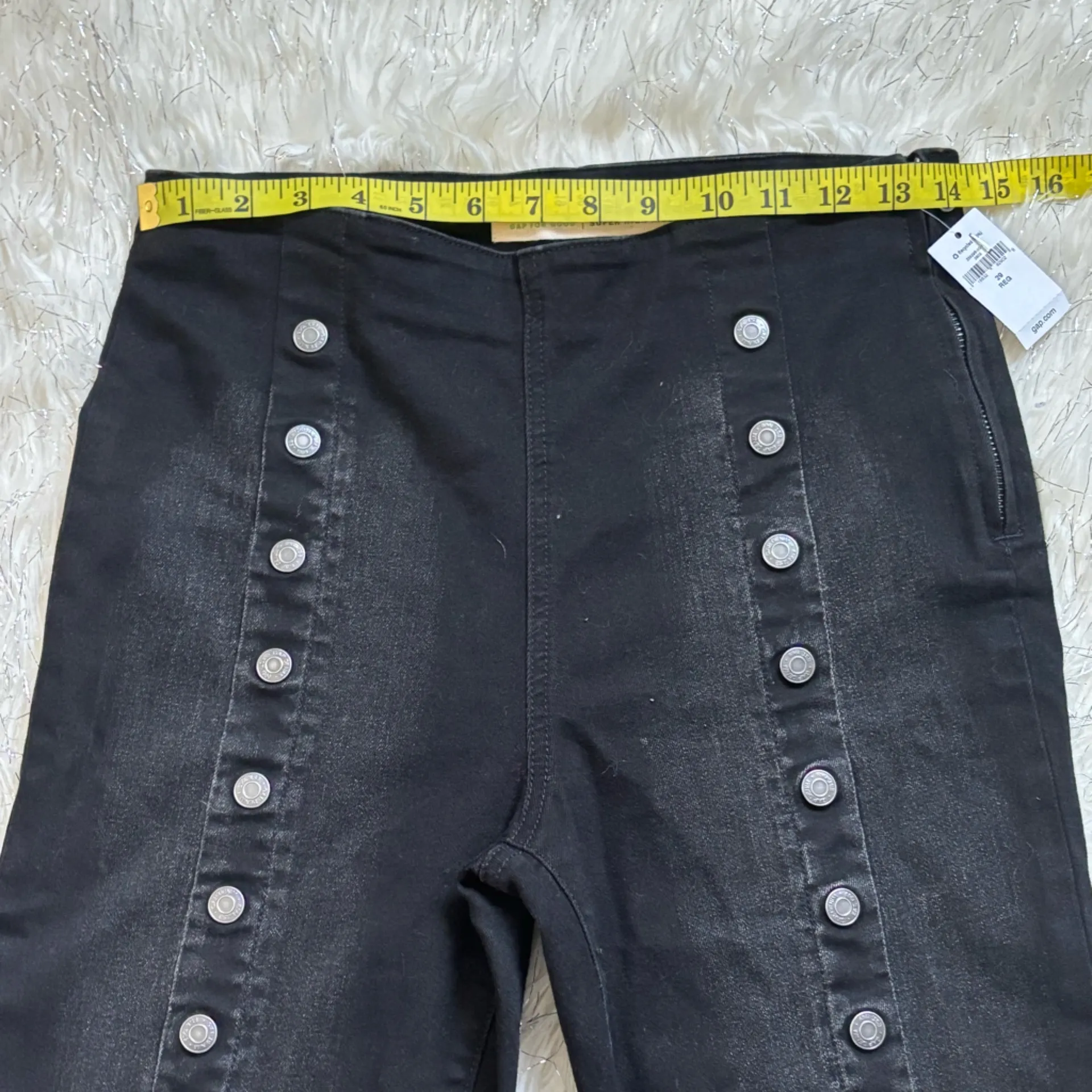 GAP 1969 Off-Colour Black Women’s Super High Rise  True Skinny Jeans Size 29 R - Image 10