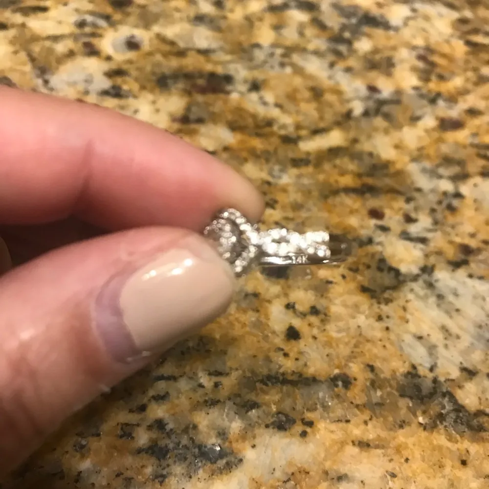 Macy's 14K White Gold White Engagement Rin… - Image 6