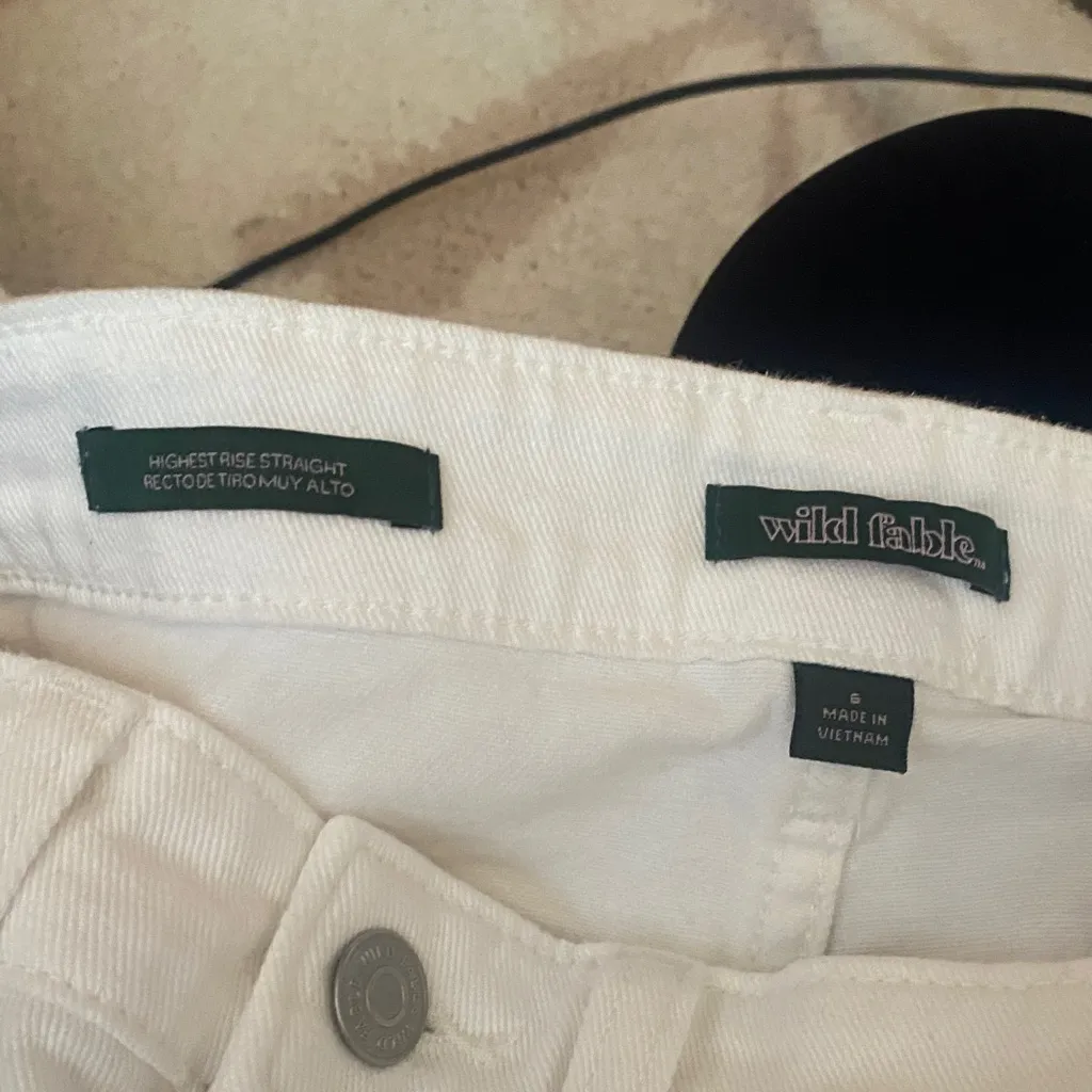 Wild Fable White  High-Rise Straight Ripped Distressed  Jeans Size 6 - Image 8