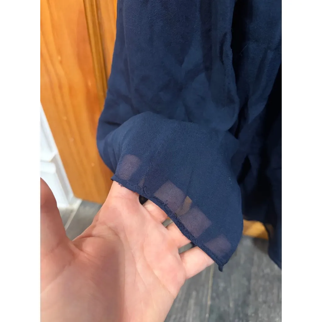 DVF Gidger Rounded Crystal Embellished Holiday Evening Dress Navy Size 2 flaw - Image 4