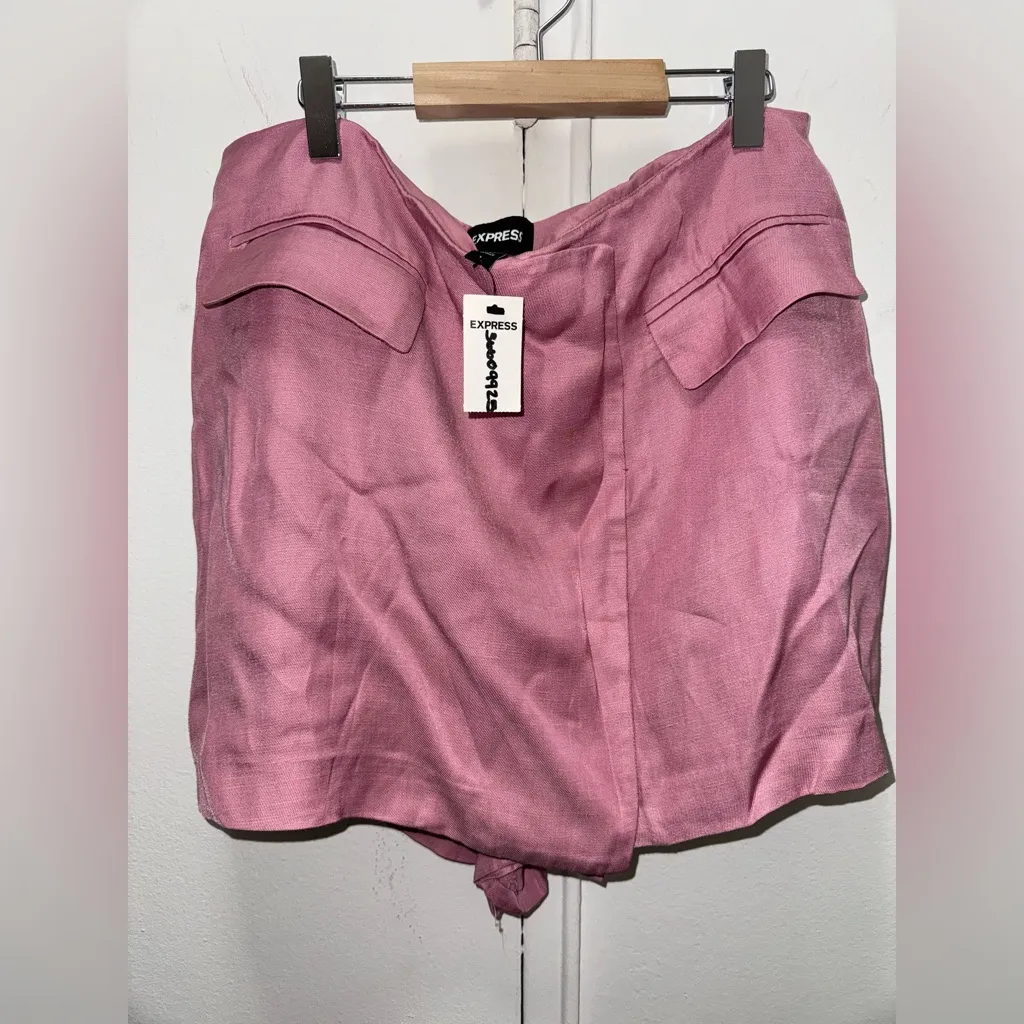 EXPRESS NEW  Pink linen blend skort 14 - Image 2
