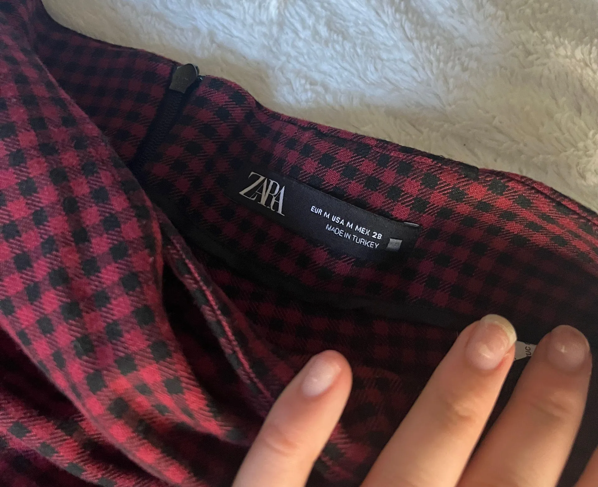 ZARA Red and Black Plaid Ruffled Wrap Mini Skort - Image 6