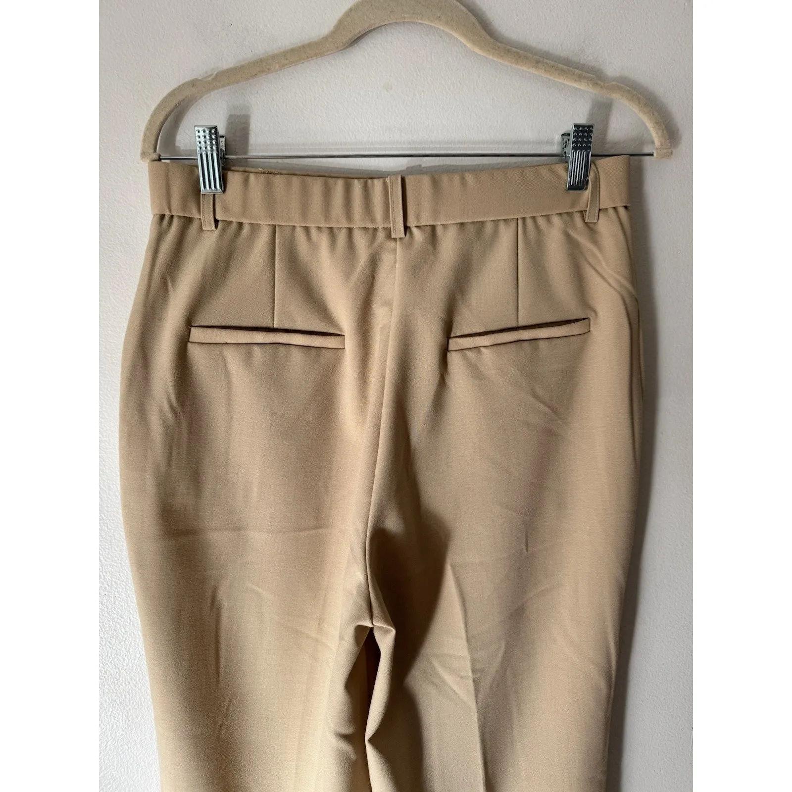 NWT OGL Mid Rise Straight Leg Creased Trousers Khaki Women’s Size Medium Petite - Image 4