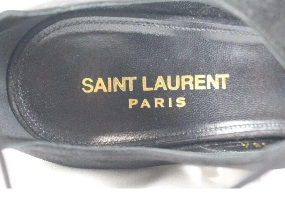 ladies SAINT LAURENT PARIS Black Heels size 38.5 - Image 9