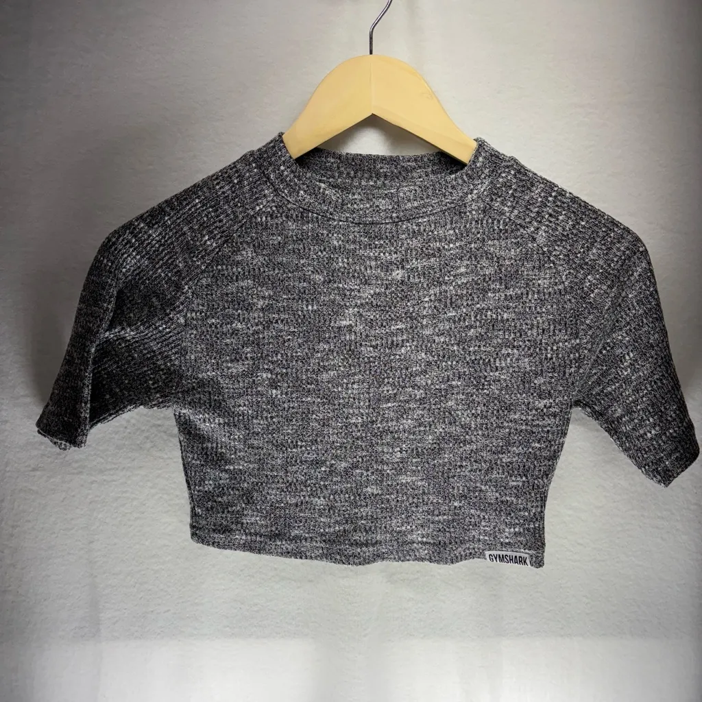 Gymshark Charcoal Knit Crop‎ Top - Image 2