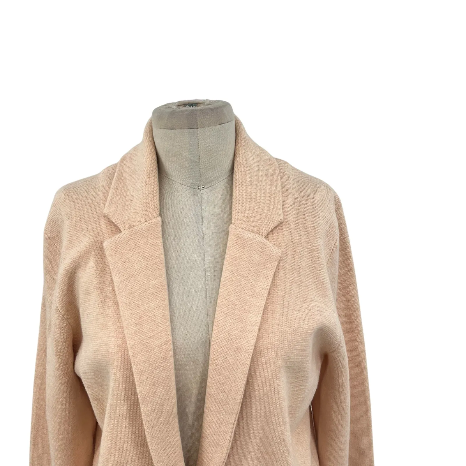 J. Crew Cecile Relaxed‎ Sweater-Blazer Knit Merino Wool Pale Pink Size Small - Image 4