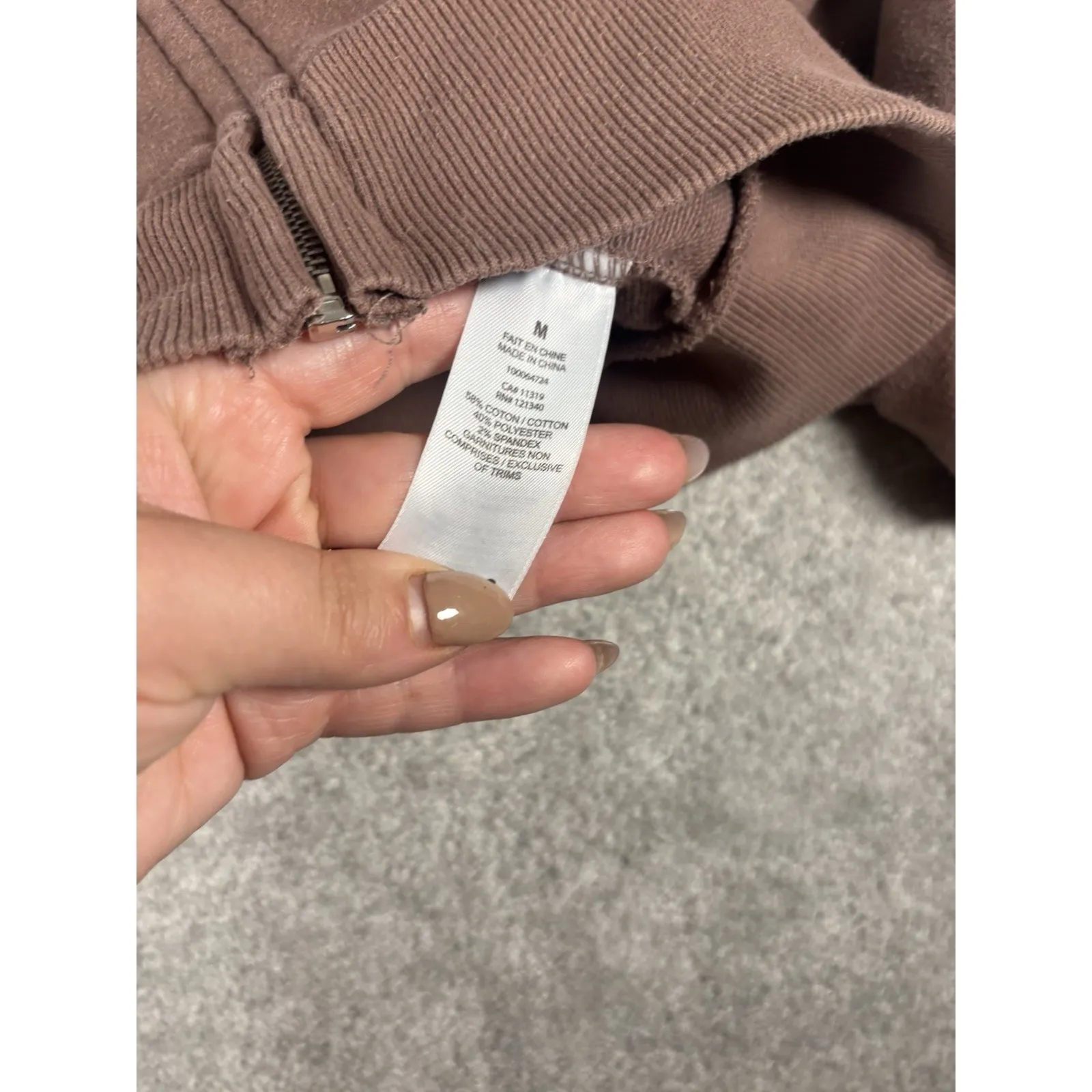 Garage Brown‎ Knit Full-Zip Hooded Basic Cropped Jacket Women's Size M - Image 8