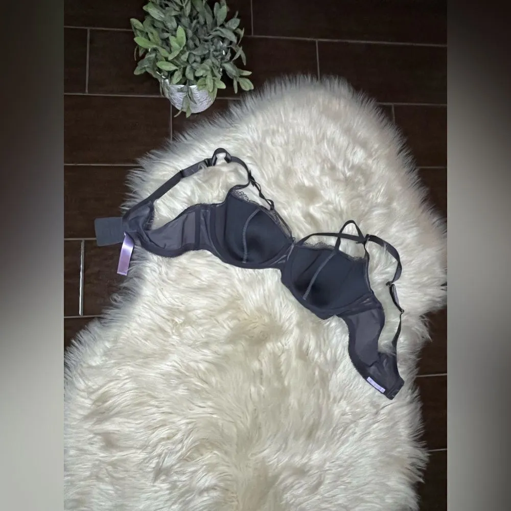 Savage x Fenty Living in The Clouds Iridescent Lace Caged bra sz 40C Gray - Image 3