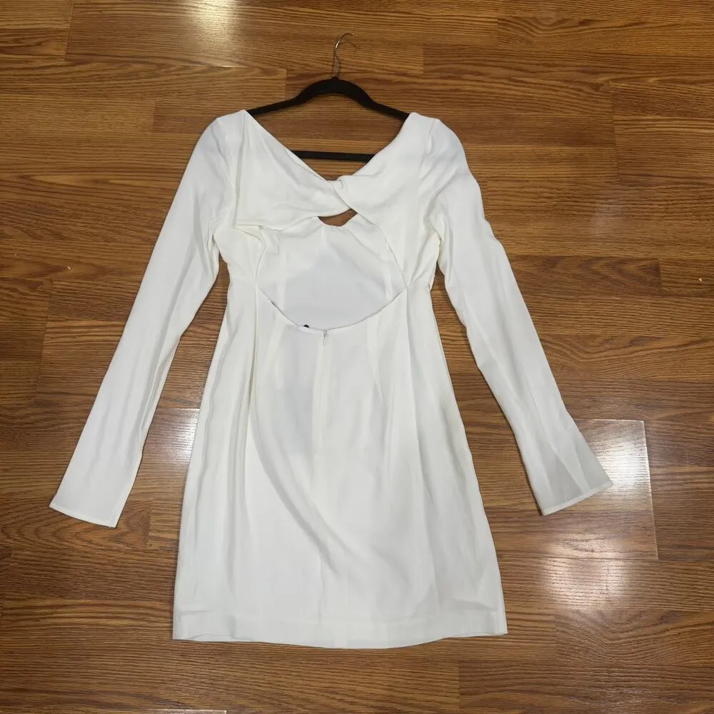 BLUMARINE Back Cut Out Mini Dress in black natural ivory IT 42 ( US 6) - Image 11