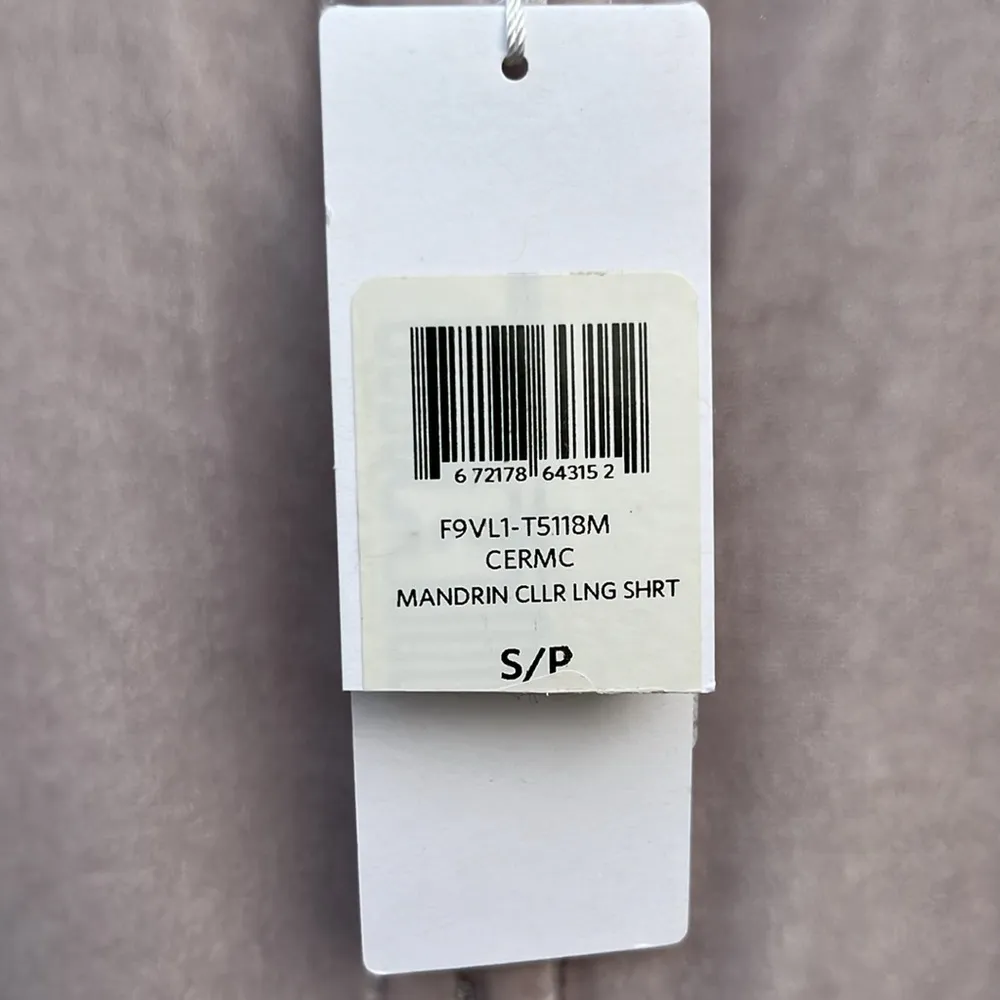 NWT Eileen Fisher Velvet Long Slv Silk Blend Top Mandarin Collar Oversize Small - Image 6