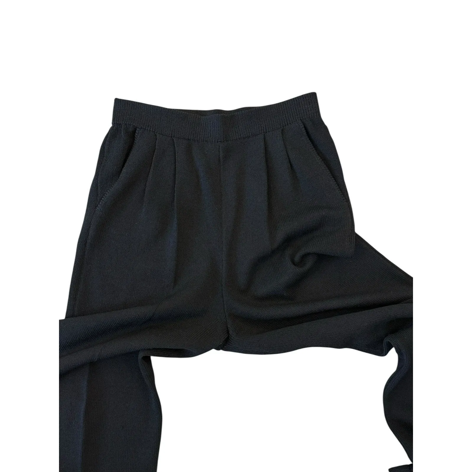 St. John Collection Marie Gray Pants Women’s 4 Black Pleated Santana Knit Wool - Image 4