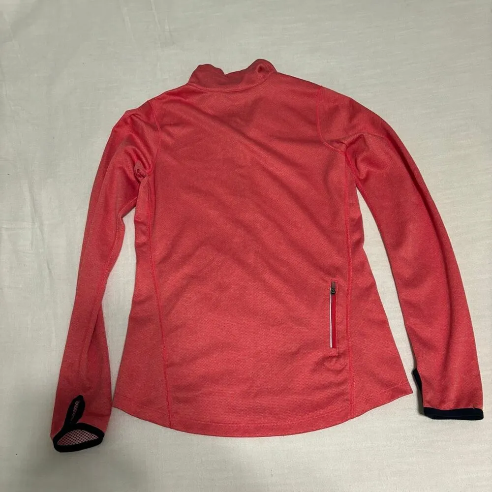 Nike pink red athletic activewear zip up jacket sweatshirt running dri fit small - Image 2