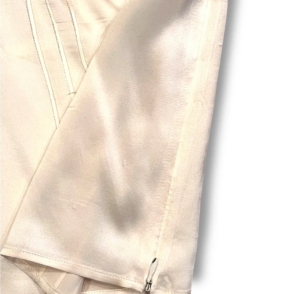 Josephine Chaus Cream Floral Lace Trim Sleeveless Tank Petite silk top 12P - Image 4