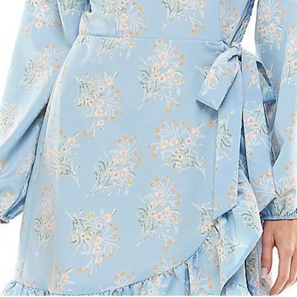 Lily Rose bustier ruffles wrapped floral blue mini dress size XS NWT - Image 11