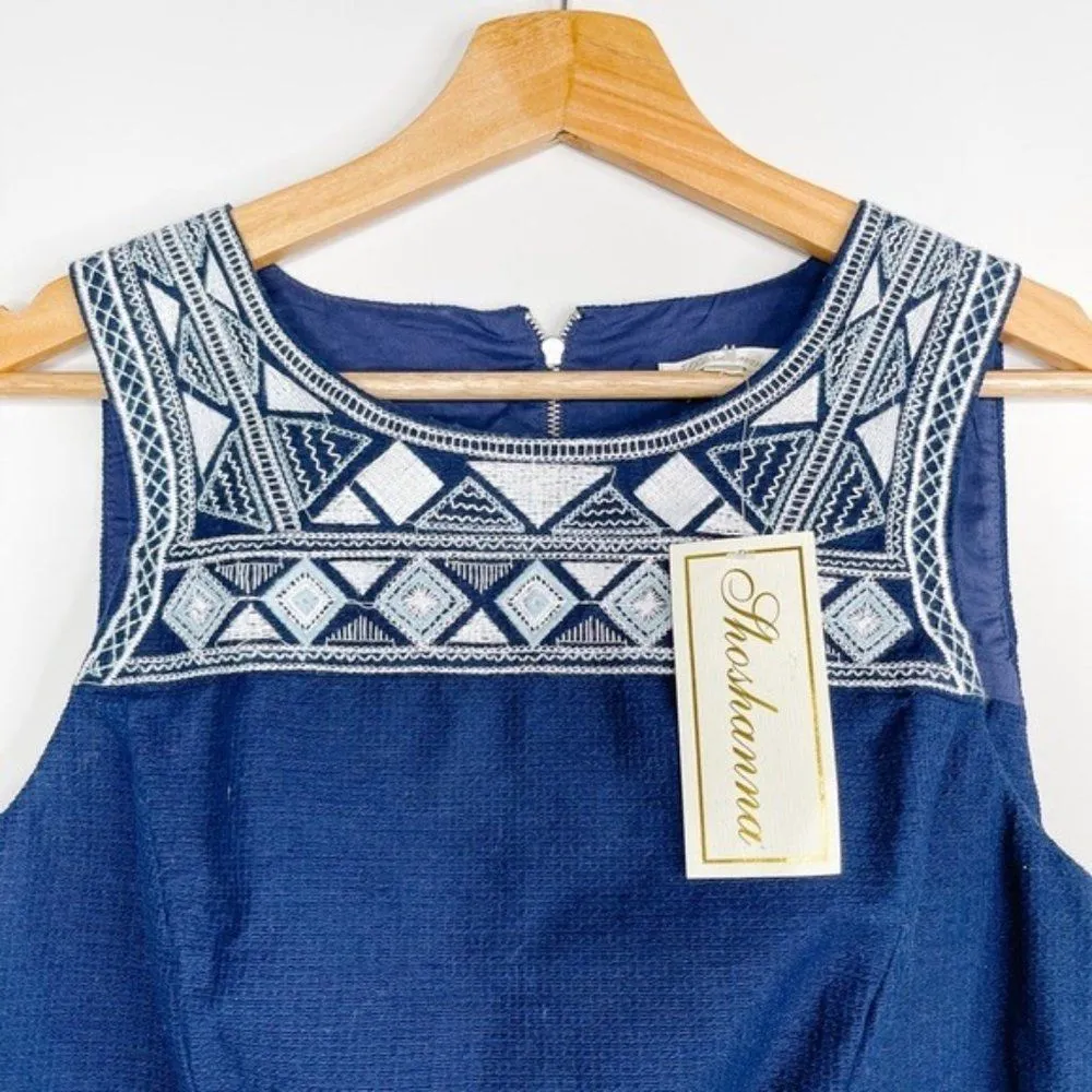Shoshanna Avril Embroidered Geometric Sleeveless Crop Top Blue Size 6 - Image 23