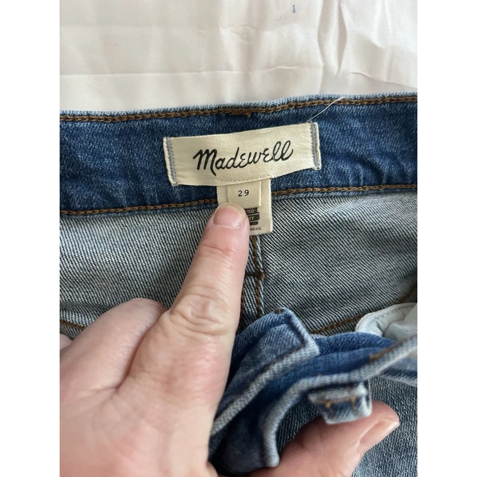 Madewell 90s Capri Jean Shorts Size 29 Medium Wash Casual Preppy - Image 7