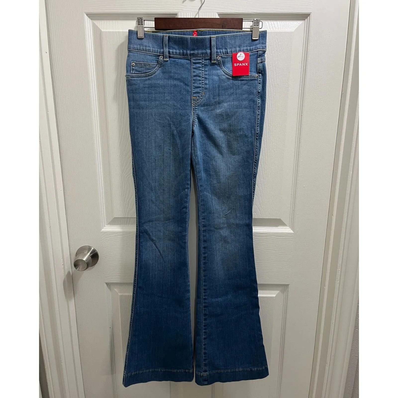 Spanxs Flare Jeans Size Small Vintage Indigo 70s Premium Stretch - Image 3