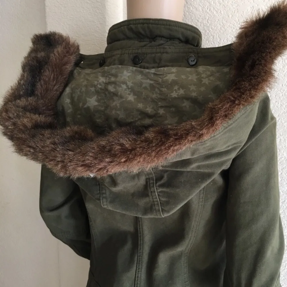 Zara Army Green Hooded Jacket S - Image 7