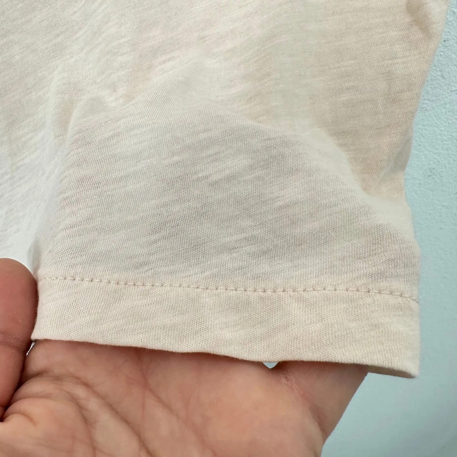 J Crew Vintage Cotton V Neck T Shirt Women's XL Pale Pink Soft Everyday Basic - Image 5