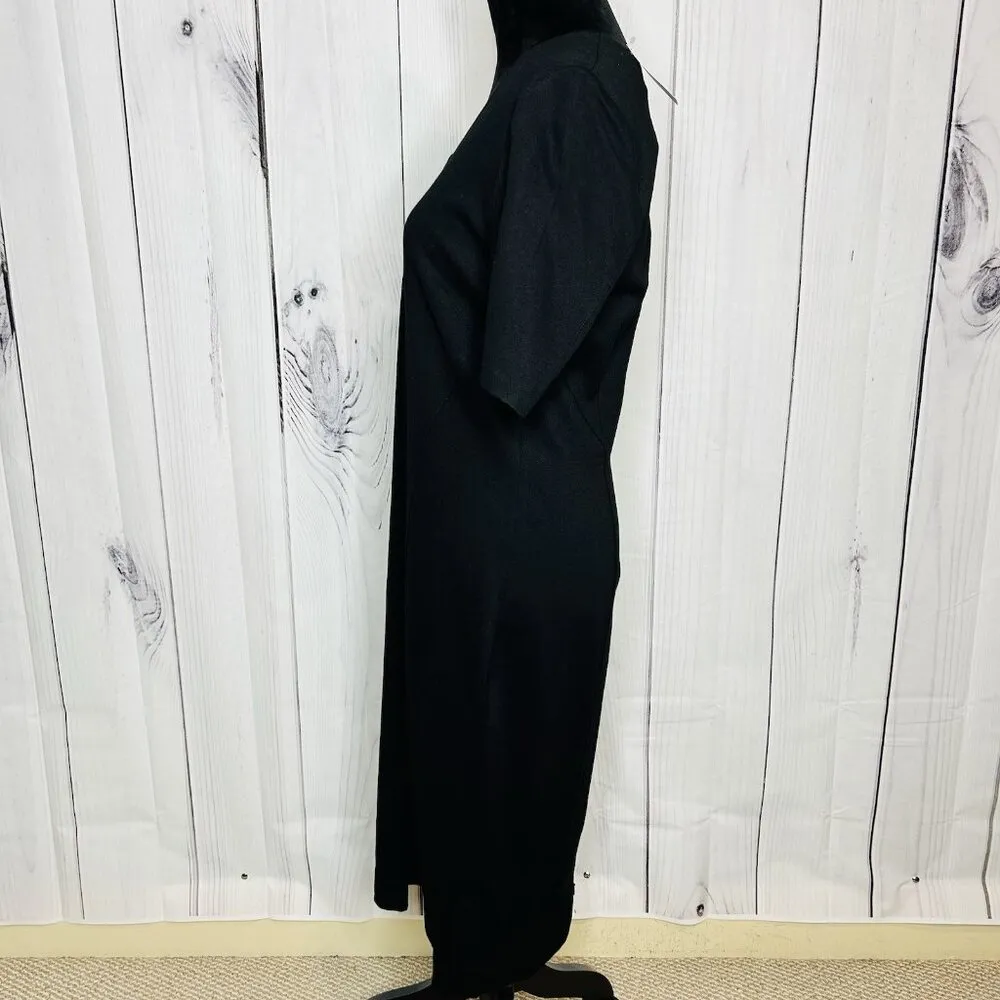 NWT Cabi Claire Dress V-Neck Ponte Short Sleeve Sheath Black Sz 10 NEW - Image 5