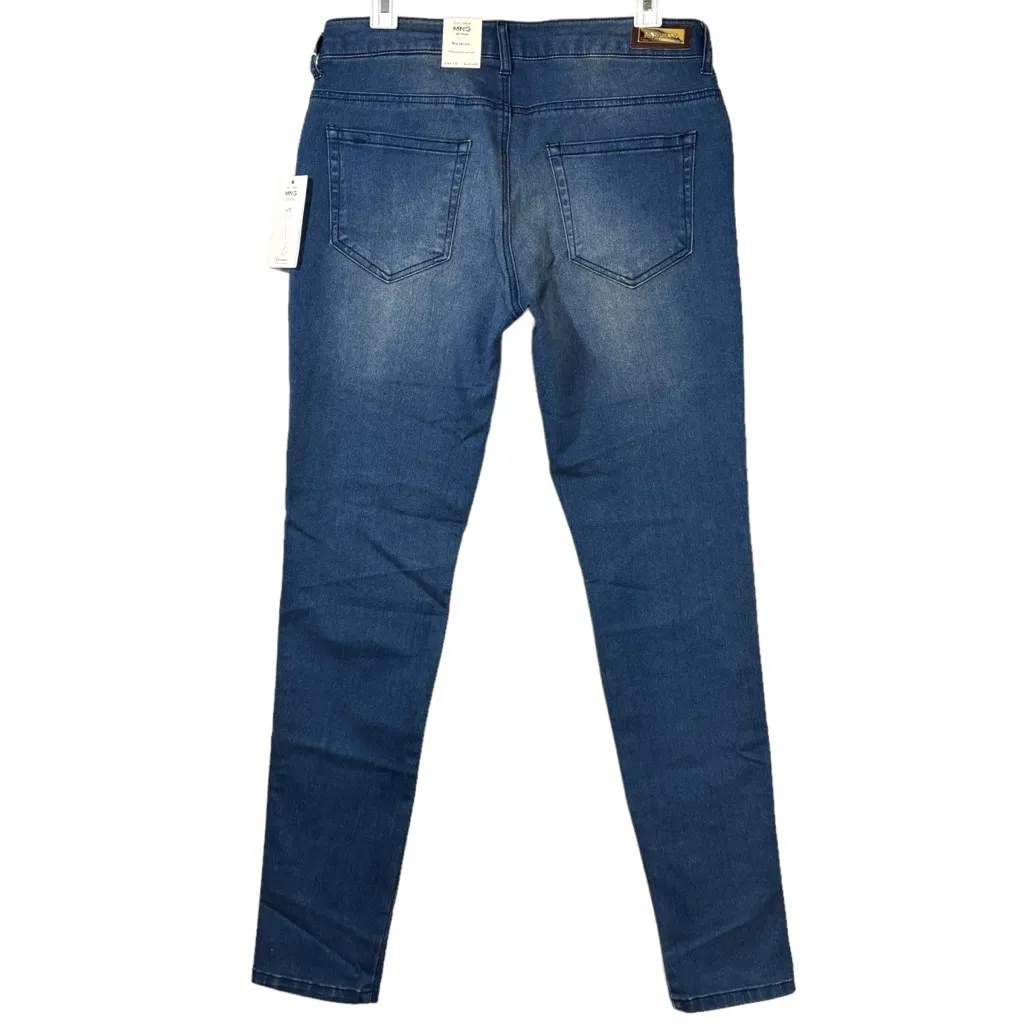 MNG Mango Zippy Skinny Casual Blue Denim Jeans 90s Style Women's NWT Size 10 - Image 9