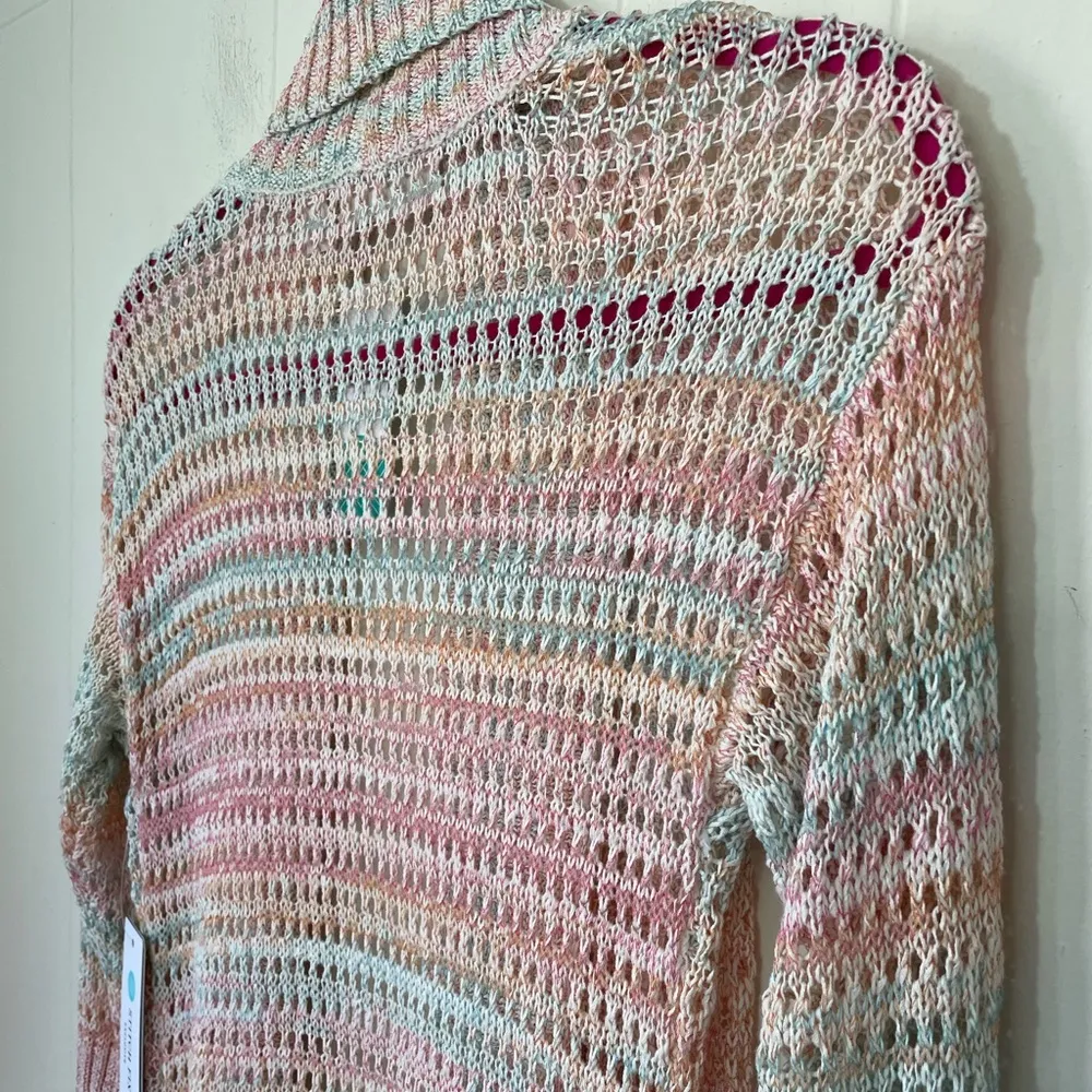 RD Style NEW Pastel Sonole Open Stitch Yarn Knit Cardigan Sweater ~ NWT Size S - Image 8