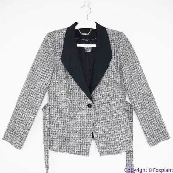 NEW White House Black Market‎ Belted Tweed blazer Jacket With Removable B… - Image 4