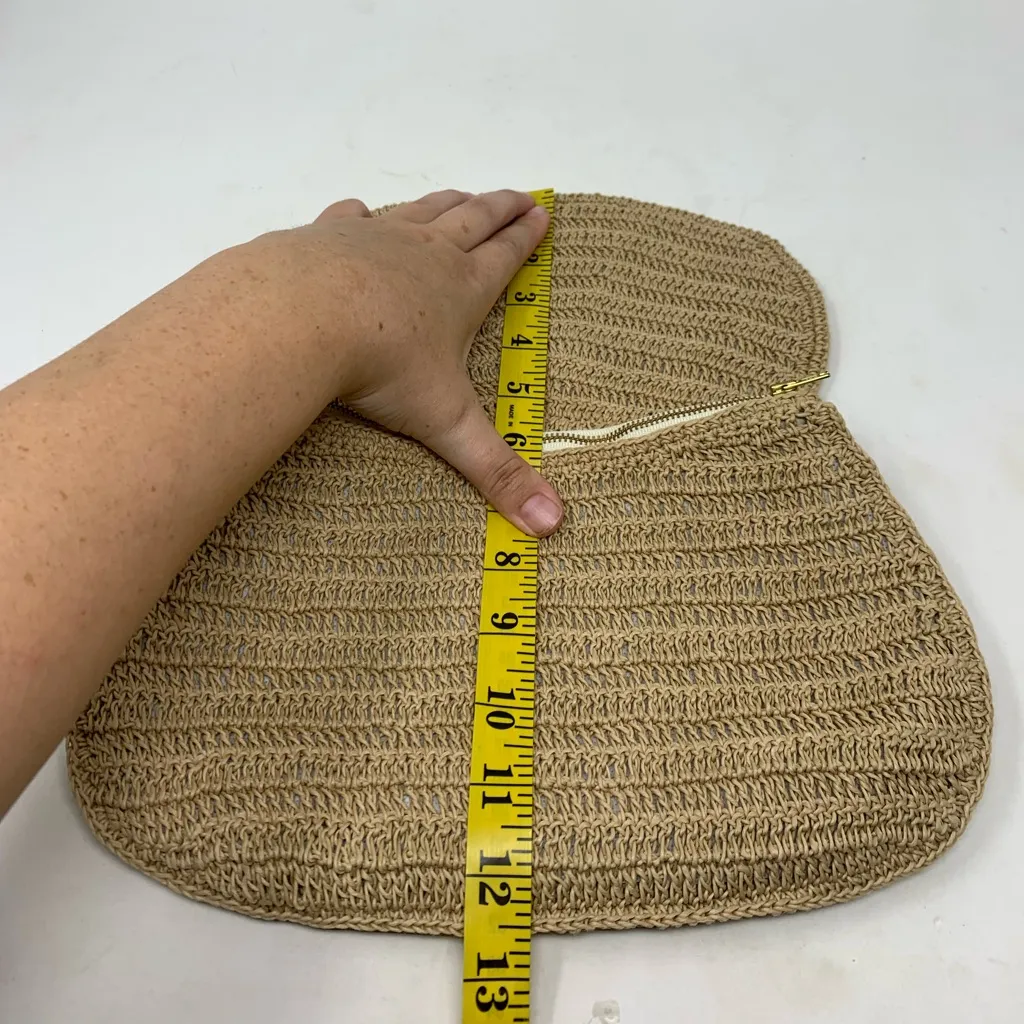 J McLaughlin Woven Straw Clutch Tan - Image 11