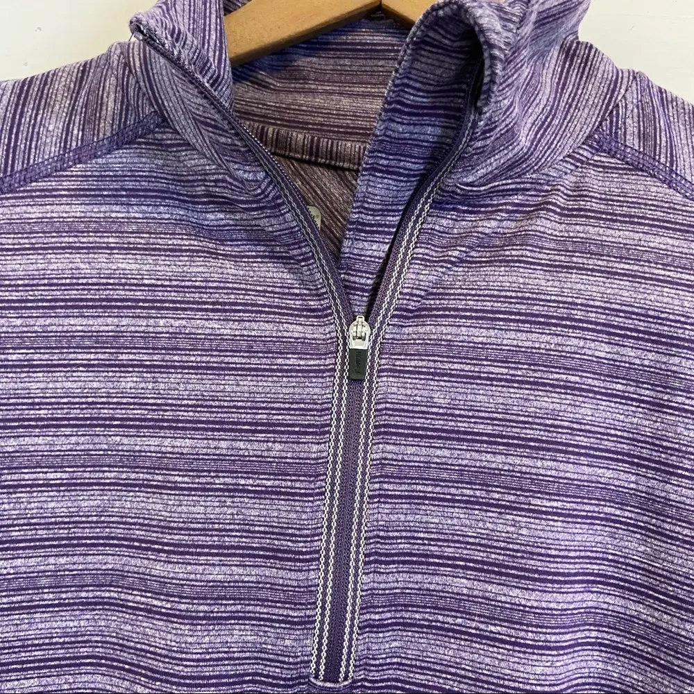 Sport Hill Purple Striped Quarter Zip Pullover Jacket. Size Small. - Image 3
