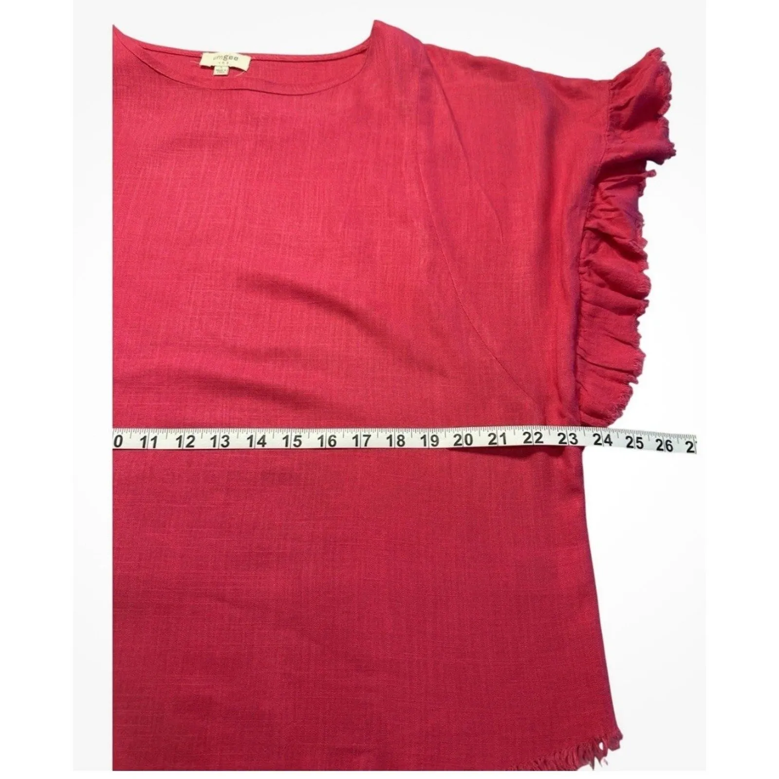 UMGEE LINEN TOPS BUNDLE Ruffle Cap Sleeve Raw Hem Boho Boxy Vacation Resort Lg‎ - Image 4