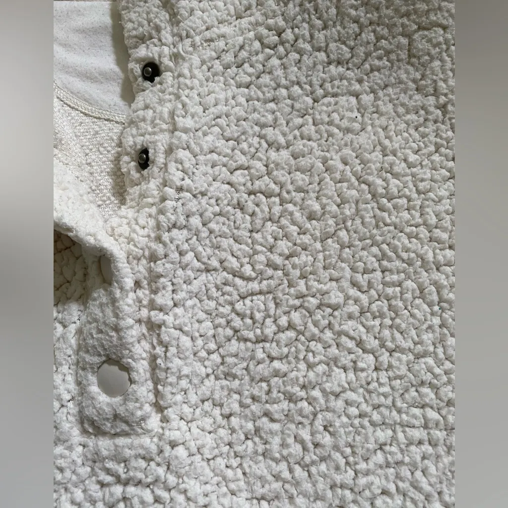 Aerie Women’s‎ Size XL Oversized Cream Sherpa Snap Front Pullover - Image 9
