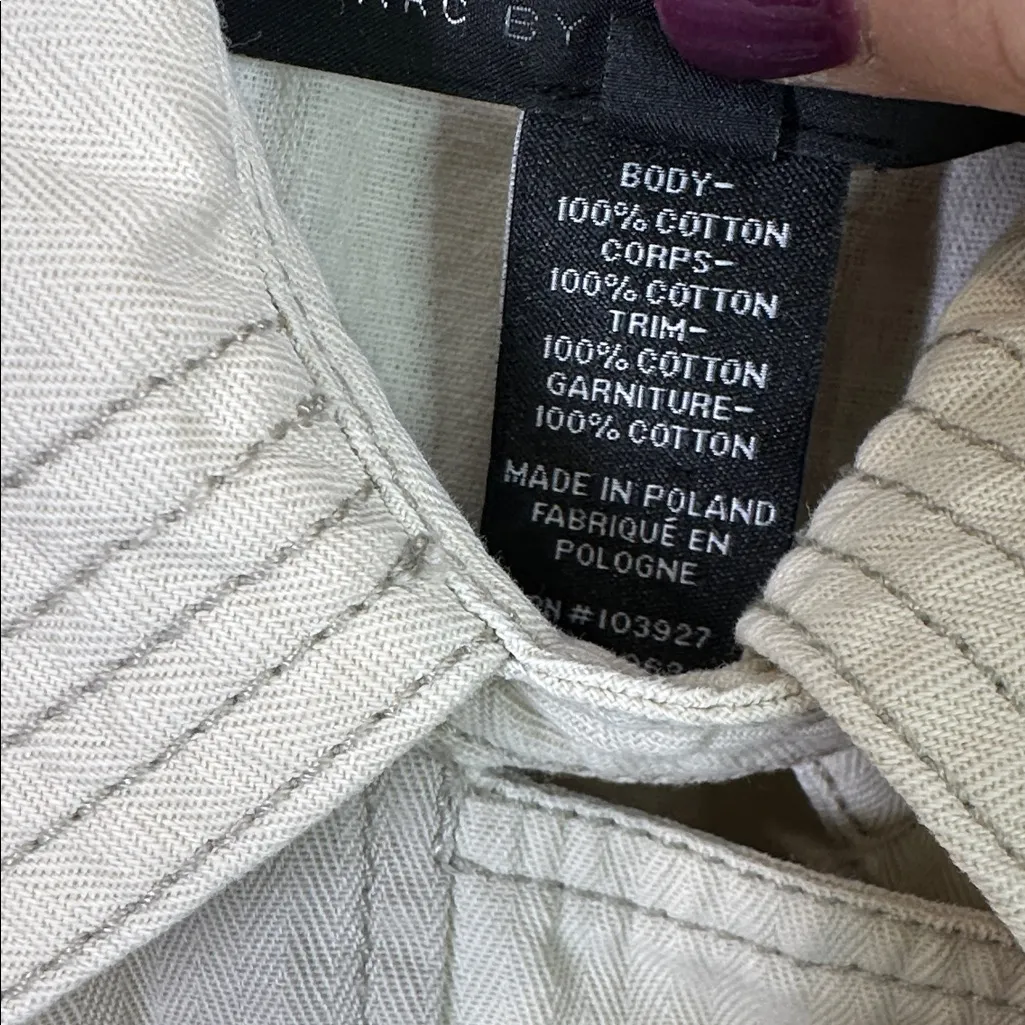 Marc by Marc Jacobs beige patchwork long cotton belted coat size Small - Image 3