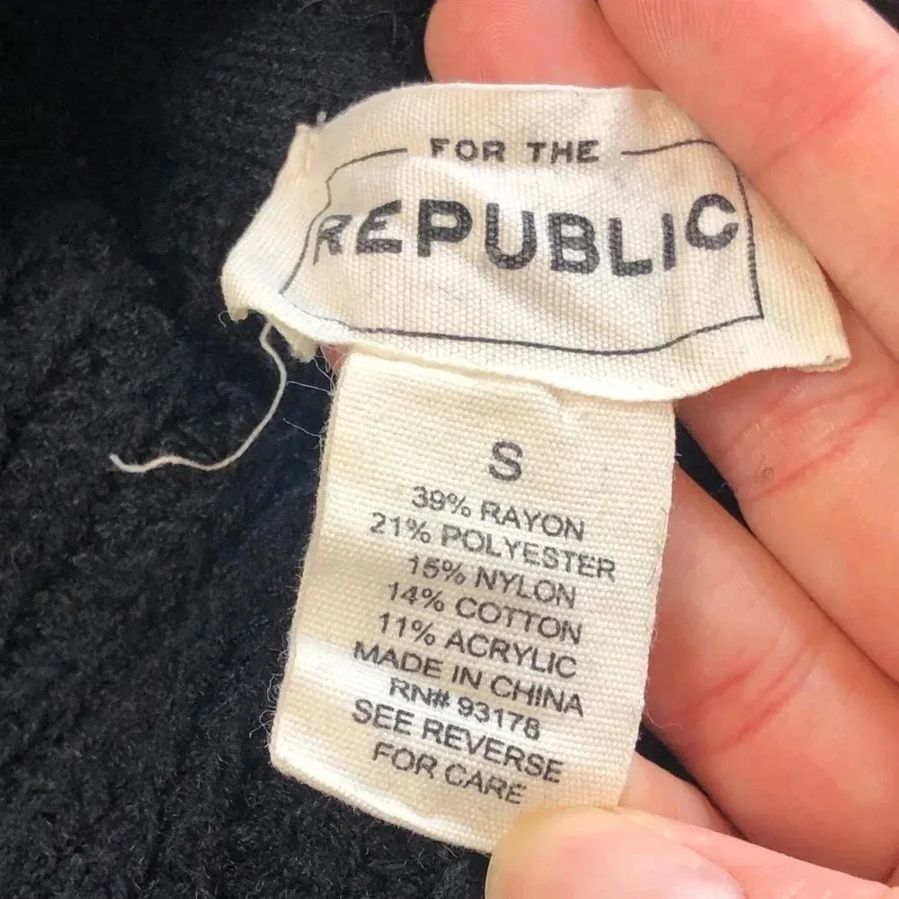 For The Republic Black Chunky Knit Turtleneck Long Sleeve Sweater Womens Size S - Image 10