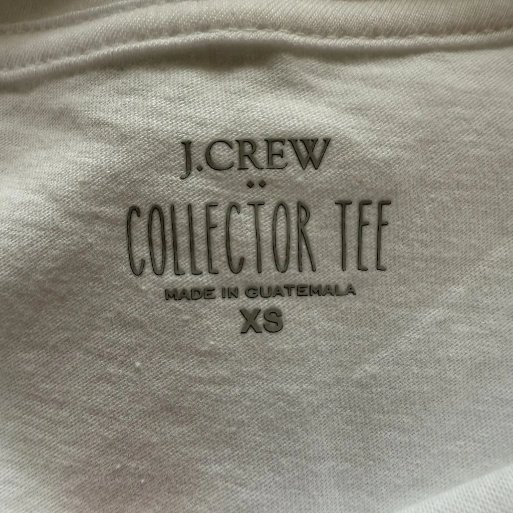 J. Crew The Collector Tee white short sleeve crewneck stretchy "Cheers" t-shirt - Image 6