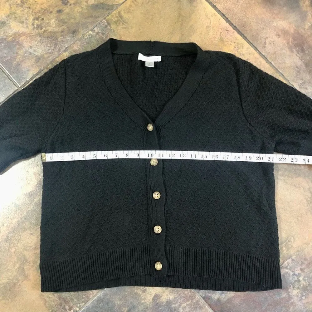 Christopher & Banks Women’s Knitted Black Cardigan Size Large - Image 4