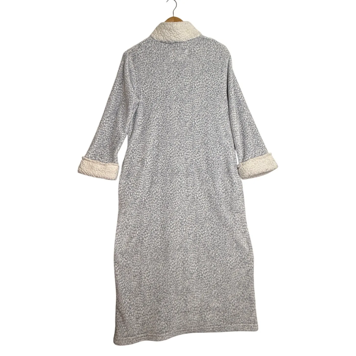 Vtg Oscar De La Renta Full Zip Plush Long Robe House Coat Sz S/M‎ Printed Lounge - Image 2