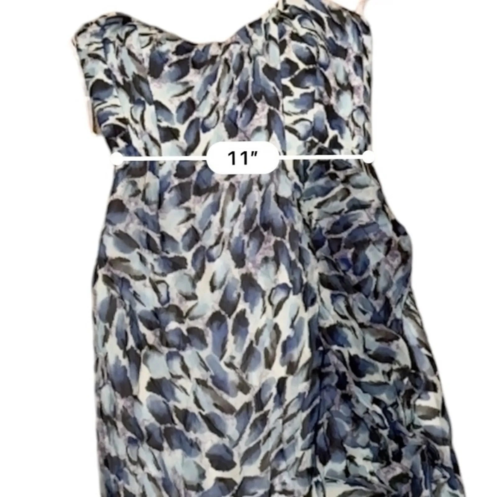 RTR Katie May Baby Cakes Off White & Blue‎ Printed Strapless Maxi Dress Sz S - Image 14