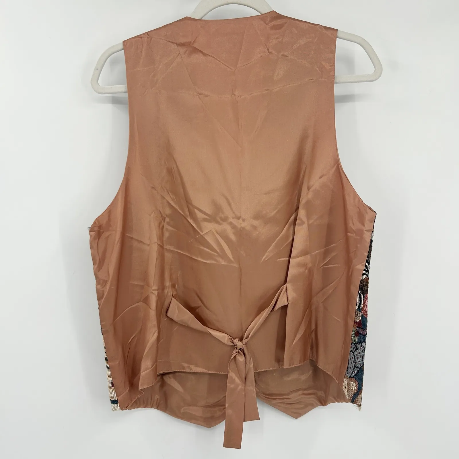 PASTA Womens‎ Vintage 90s Teddy Bear Tapestry Vest Size L Novelty Animal Print Brown Size L - Image 6