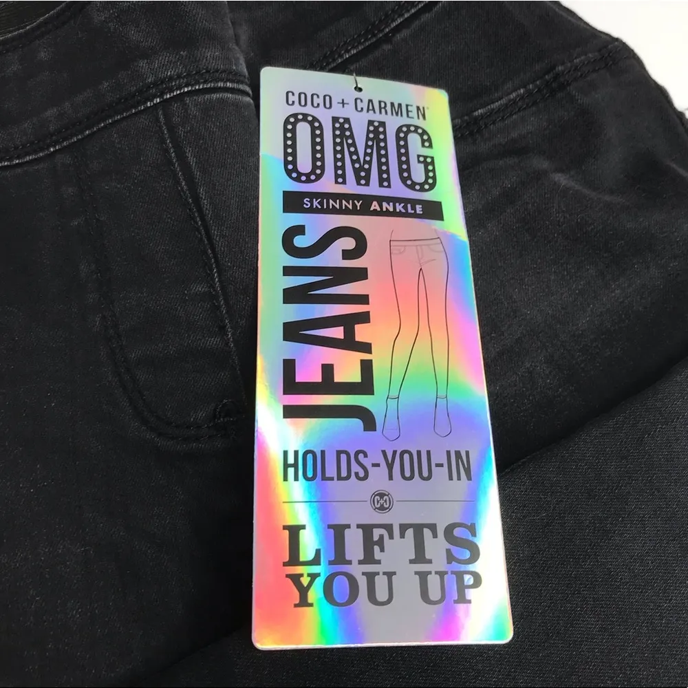 Coco + Carmen Skinny Ankle Jeans, Black, XSmall - Image 6