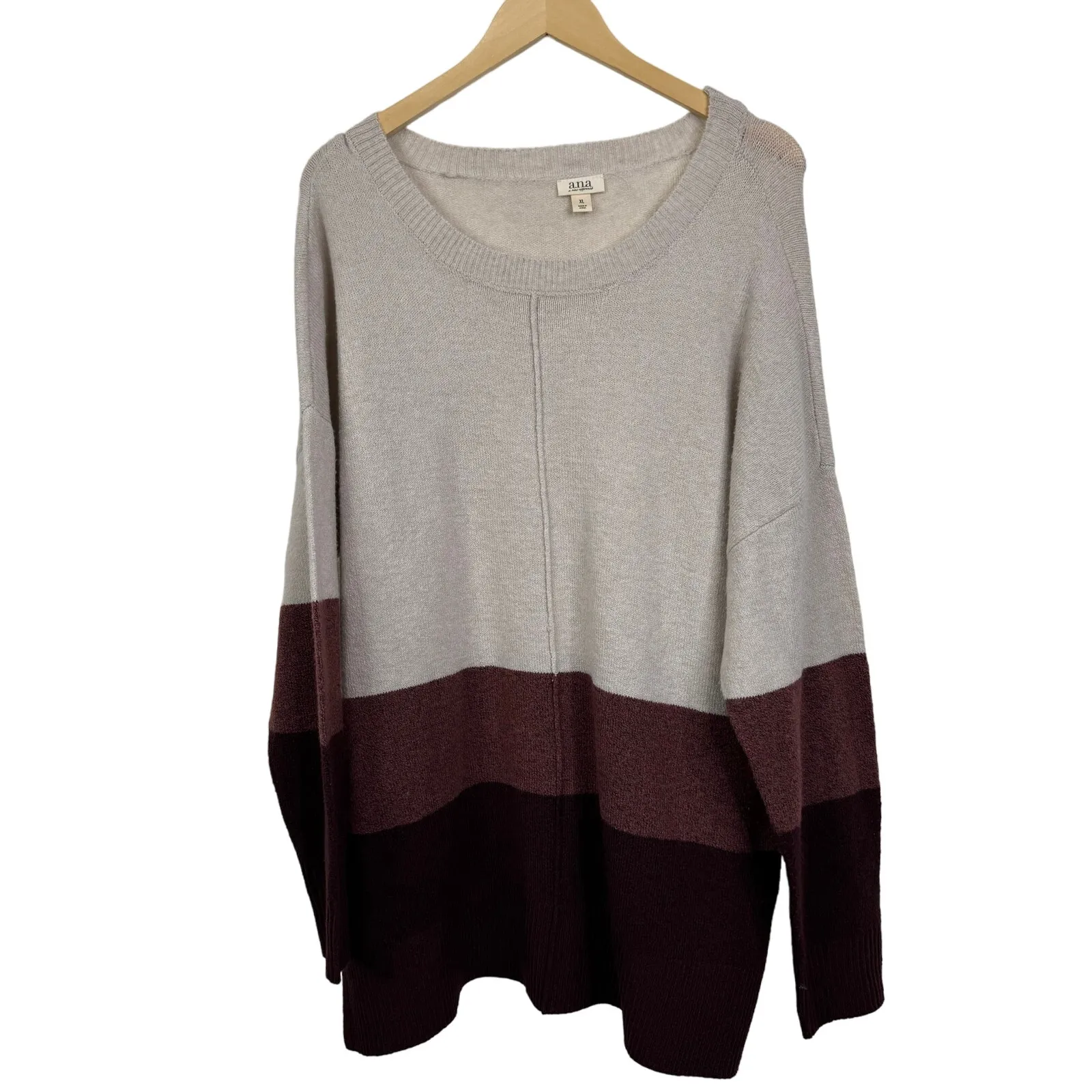 Ana Women’s long sleeve colorblock Oversized‎ Lounge Sweater Size XL NWT - Image 2