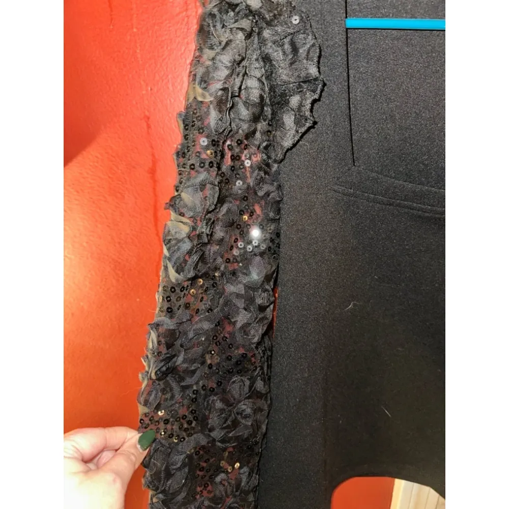 Vine & Love Floral Embroidered Ruffle Sleeve Detail Square Neck Blouse VT60301 - Image 7