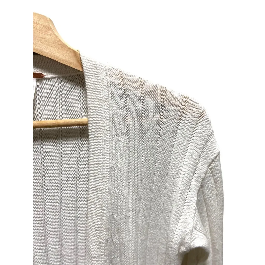 Free People Ribby Rib Maxi Cardigan White Size XS Beach Coastal Minimalist Linen - Image 7