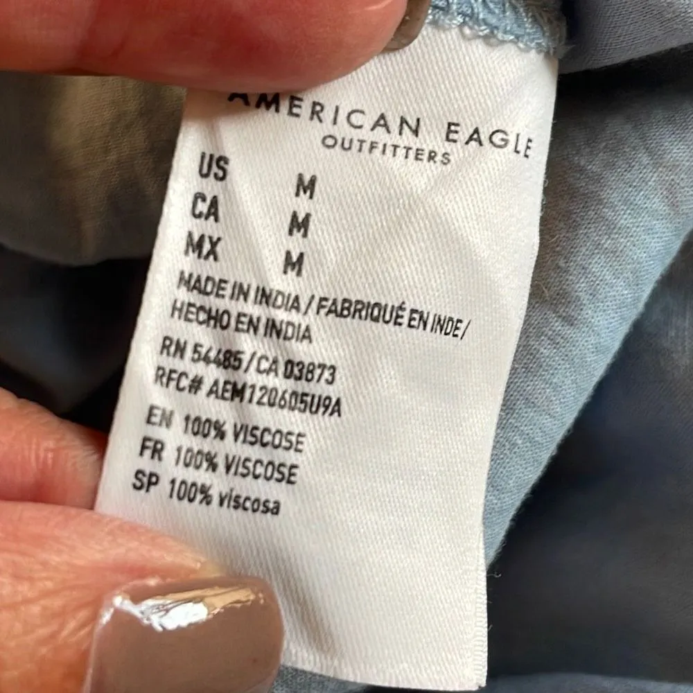 American Eagle Womens Floral‎ Romper Shorts Wrap Short Sleeve Multicolor Medium - Image 7