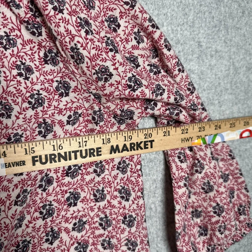 Lucky Brand Medium Womens Top Peasant Lightweight Boho Y2K 3/4 Sleeve Floral - Image 6