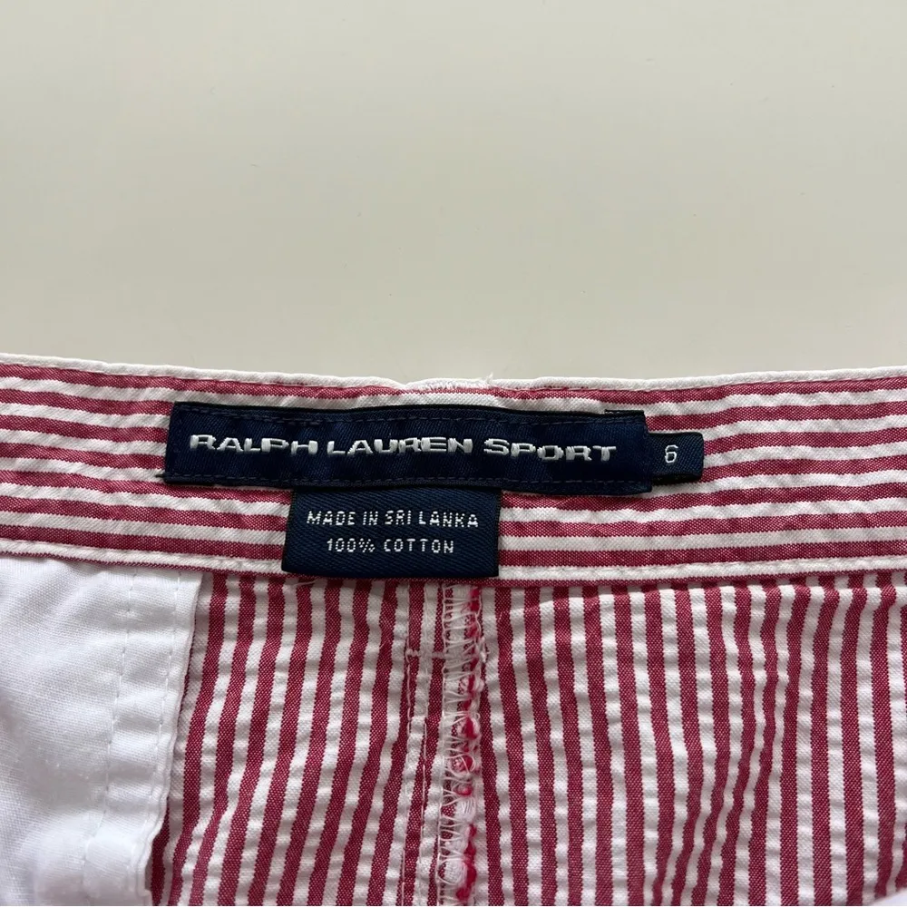 Ralph Lauren red white striped coastal seersucker preppy nautical skirt 6 - Image 3