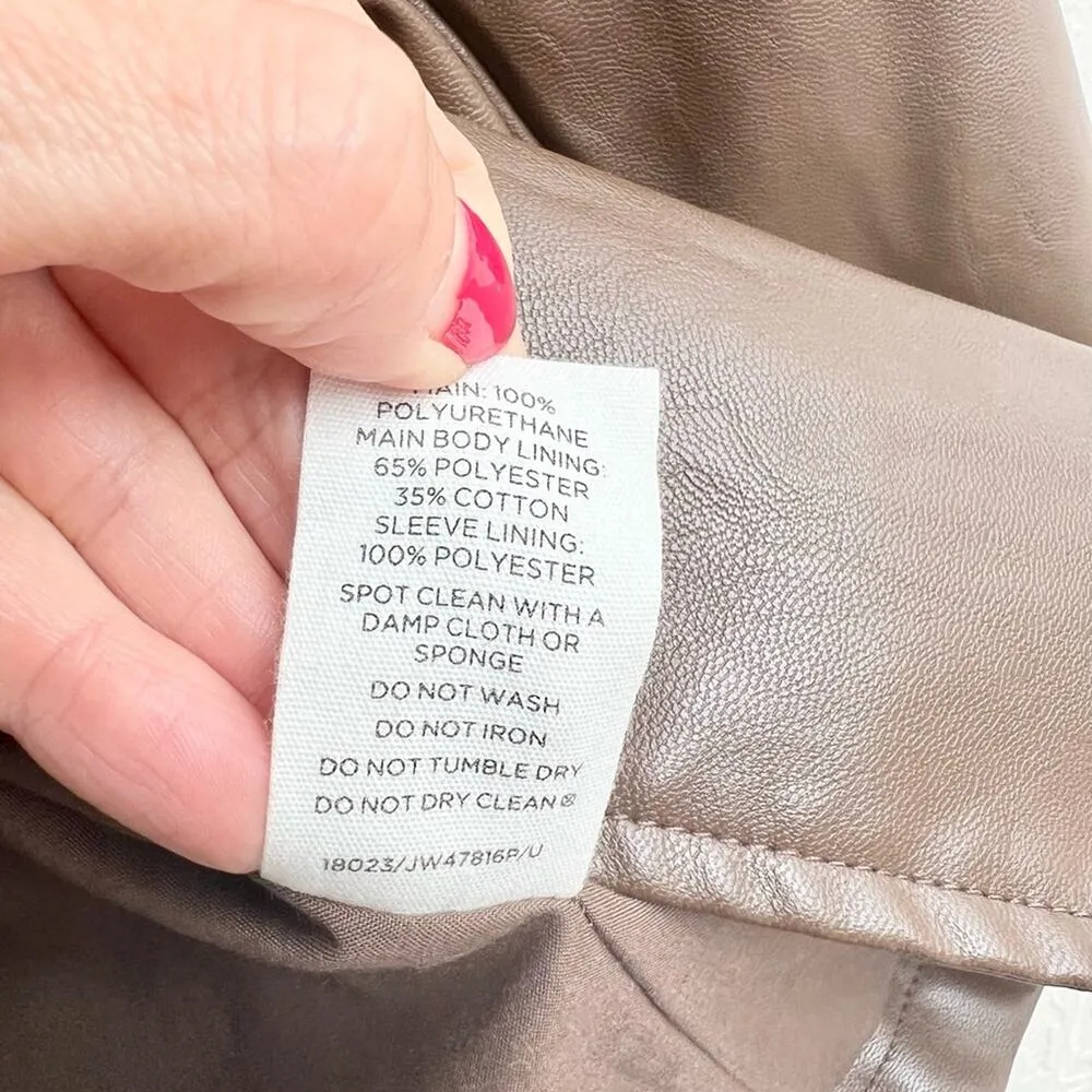 NWT Glassons Vegan Leather Long Sleeve Trench Coat Brownie Points Women's Size M - Image 4