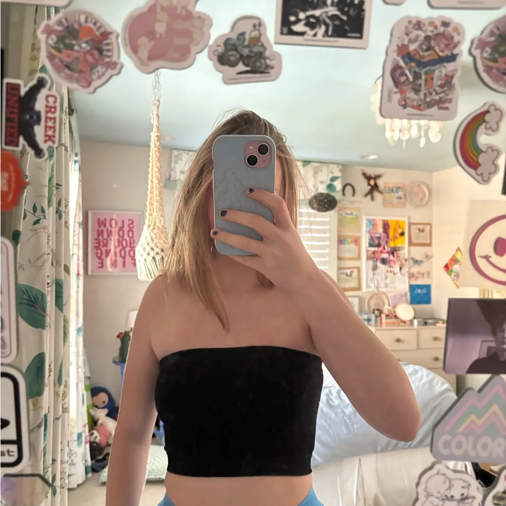 Black Ribbed Tube Top - Image 2