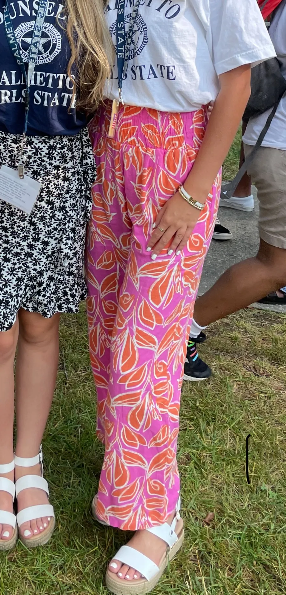 Orange And Pink Wide Leg Linen Pants - Image 3