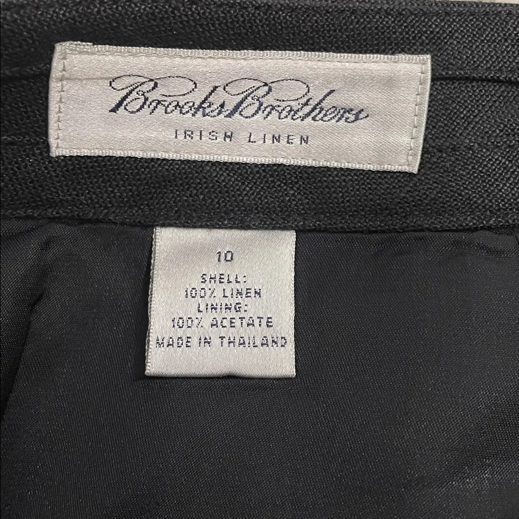 Brooks Brothers Black Irish Linen Pencil Skirt Womens Size 10 NEW NOS - Image 2